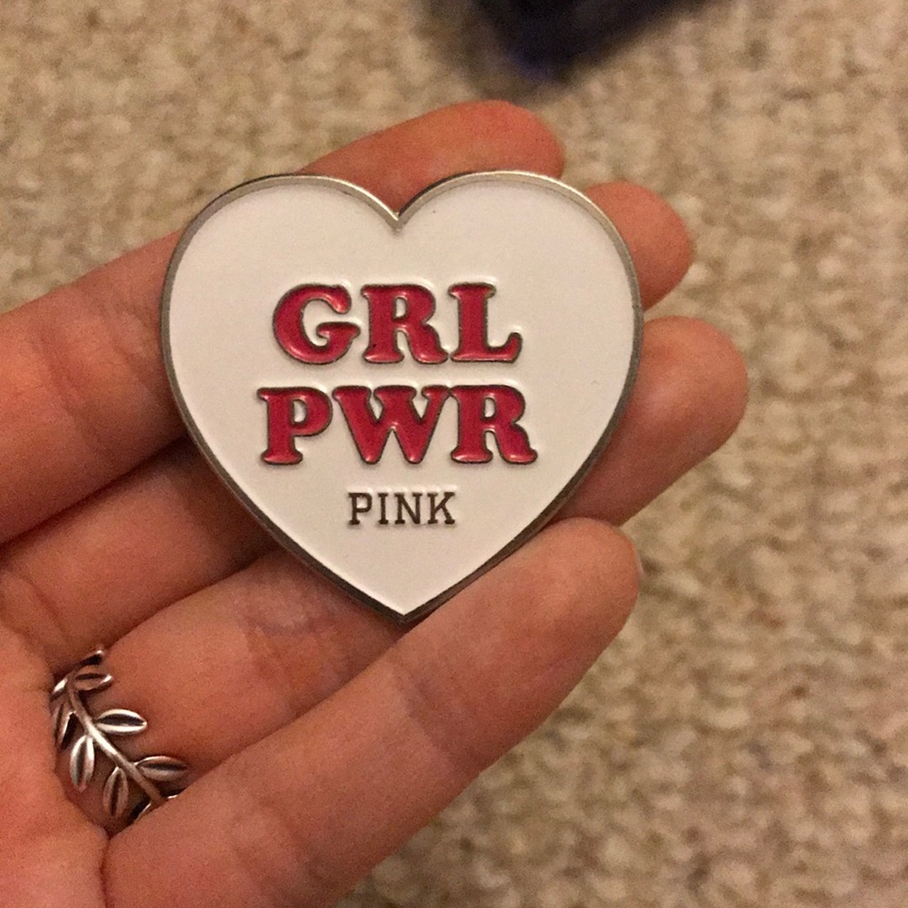 vs pink enamel pin